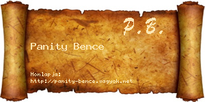 Panity Bence névjegykártya